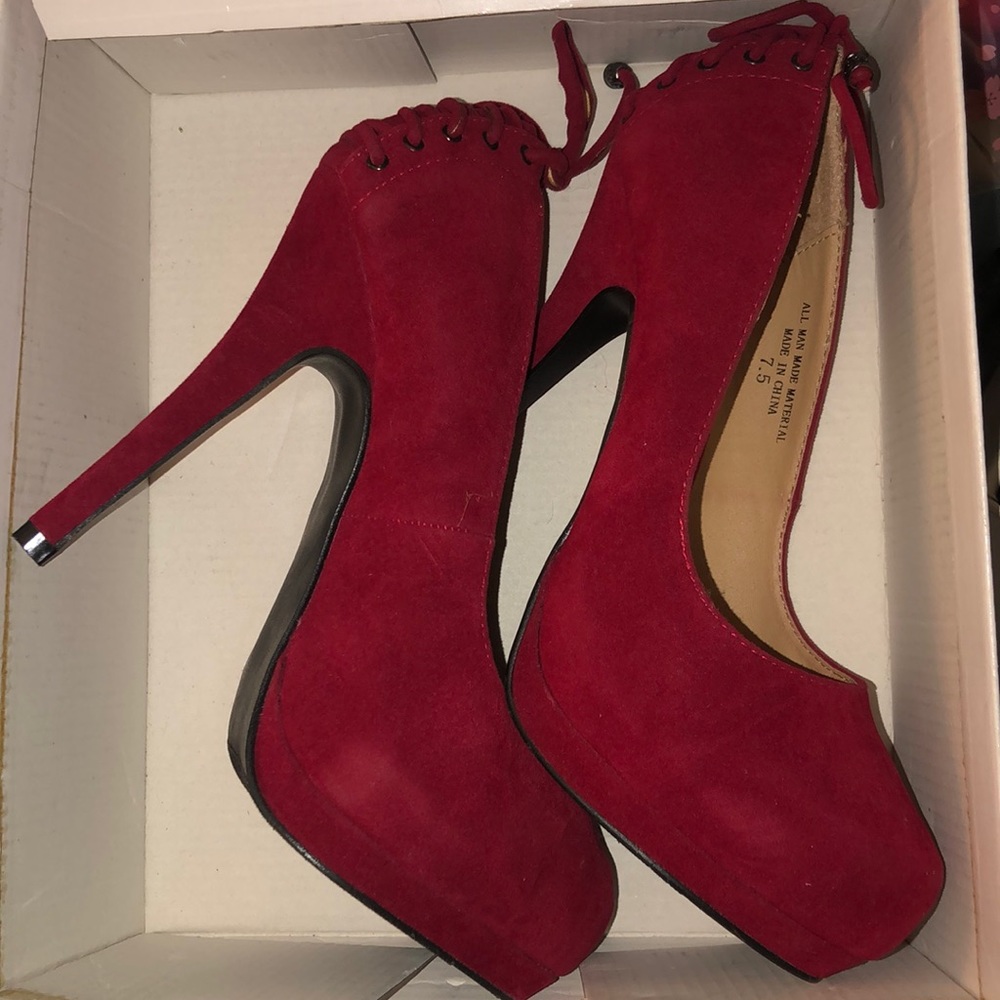 Velvet Red Heels